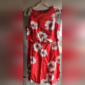 Ivanka Trump Red Floral Midi Dress